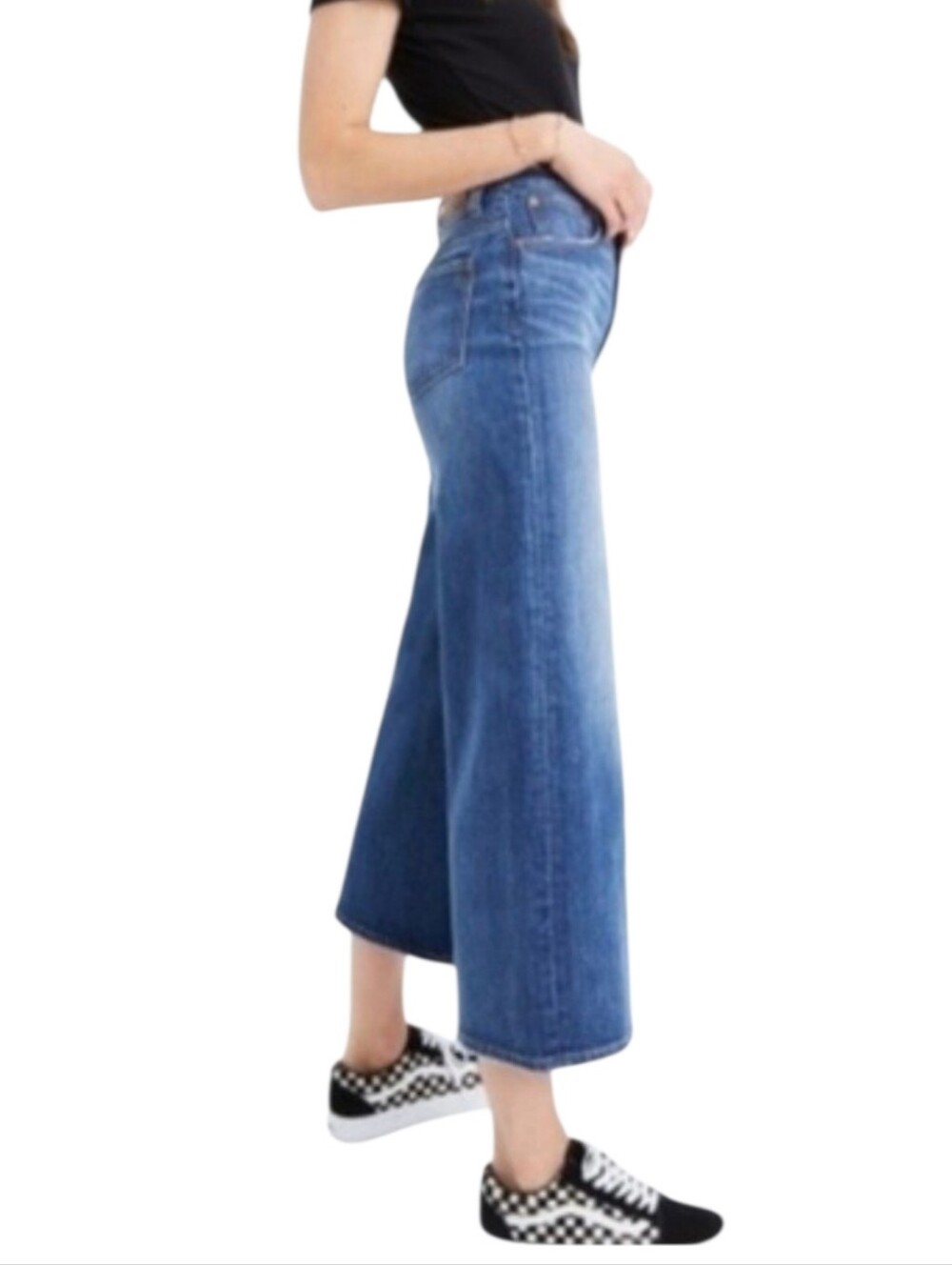 Madewell G7204 Bainbridge Wide-Leg Crop Blue Denim Jeans   Women Size 27 - Picture 16 of 16